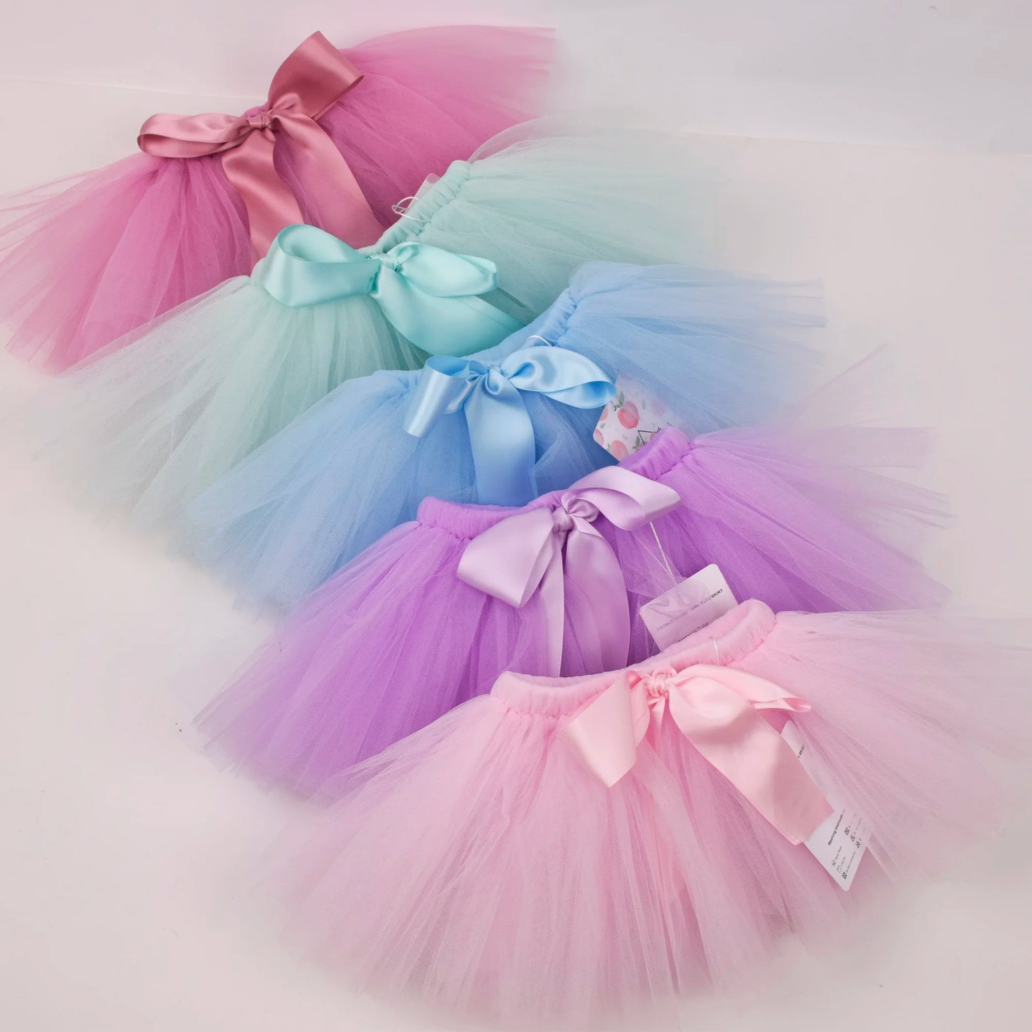 Newborn Baby Girls Tutu Skirt & Headband Set Newborn Photography Props Infant Fluffy Baby Tulle Skirt Set 0-12M 18 color options