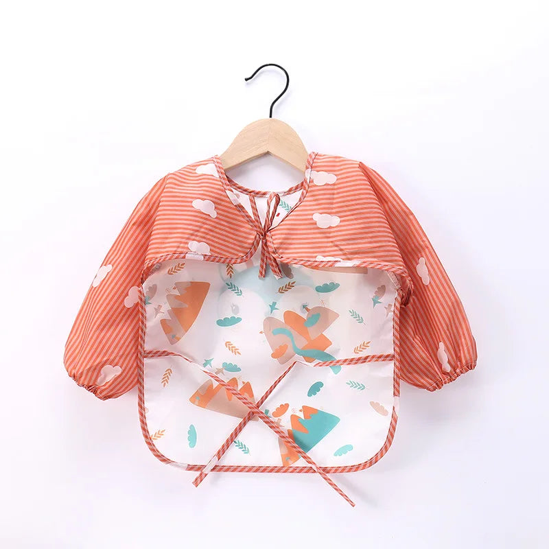 Baby Long Sleeve Scarf Waterproof Toddler Art Smock Feeding