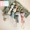 Baby Pacifier Chain Elephant Wooden Clip Geometric Crochet