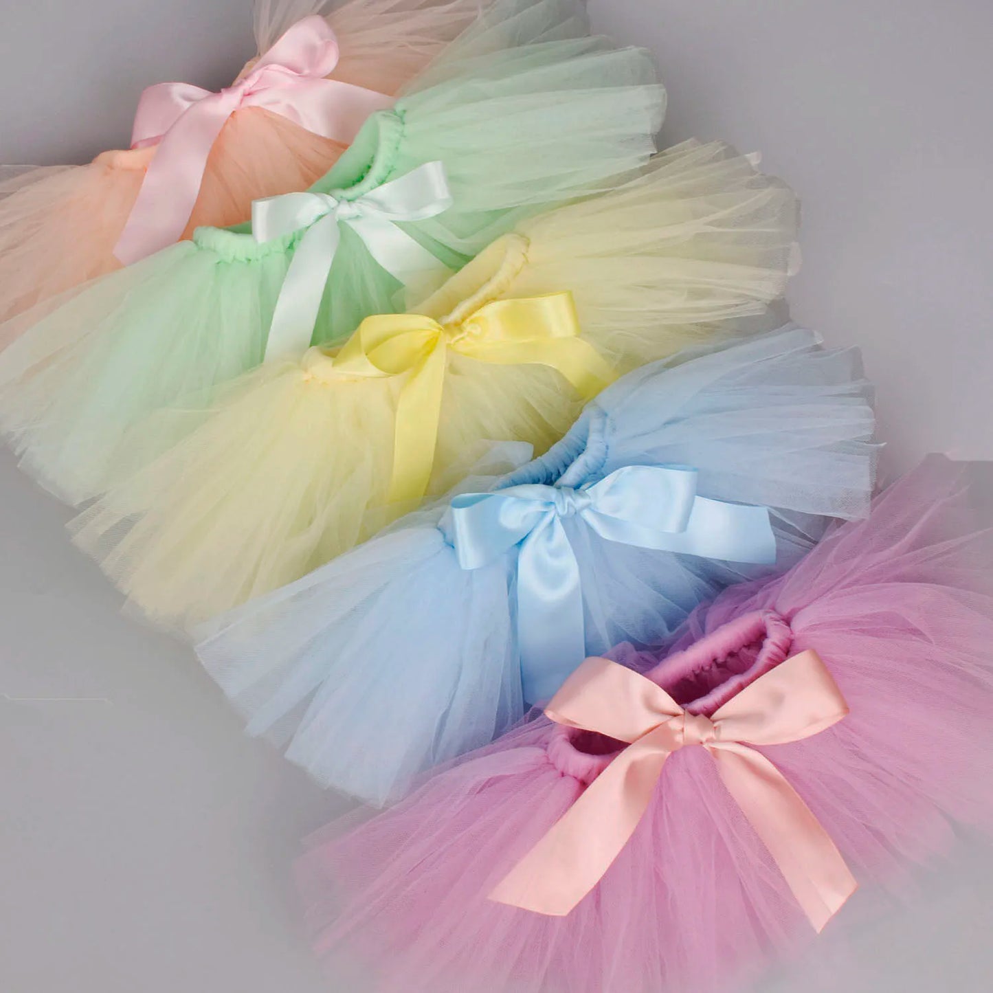 Newborn Baby Girls Tutu Skirt & Headband Set Newborn Photography Props Infant Fluffy Baby Tulle Skirt Set 0-12M 18 color options