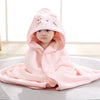 Cartoon Baby Bath Towel Swaddle Blanket Solid Color Coral