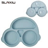 Baby Silicone Dining Plate Kids Feeding Plate Sucker Bowl Solid