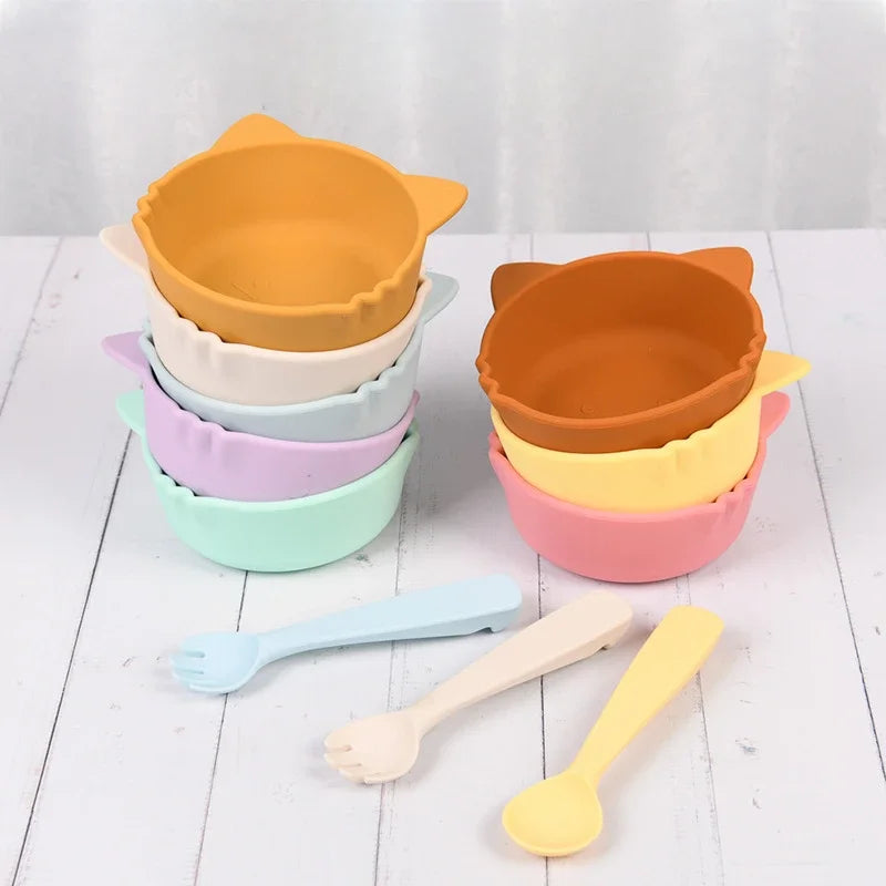 Silicone Dishes for Baby Silicone Animal Feeding Bowl