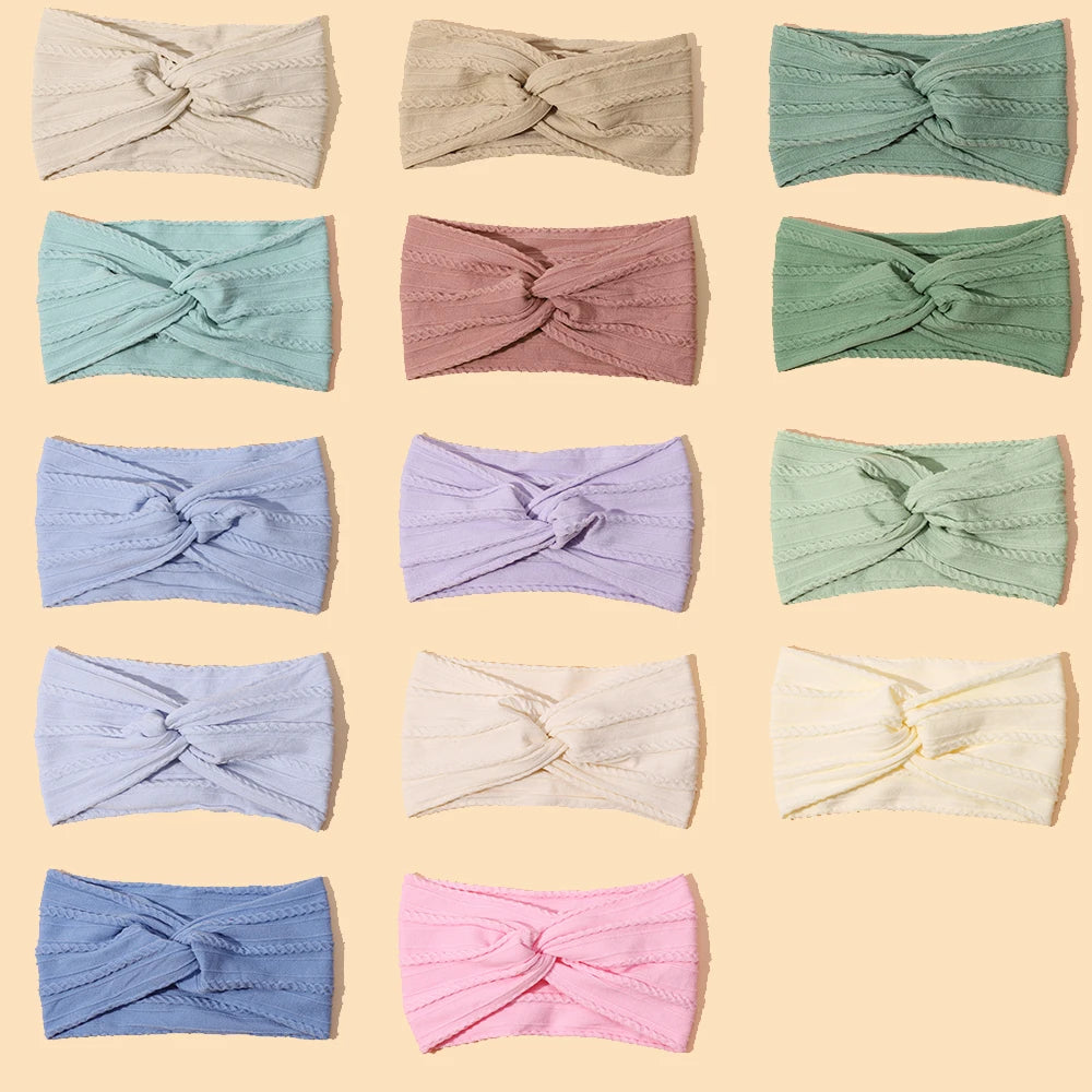 Twisted Knotted Baby Headband Cute Elastic Solid Girl