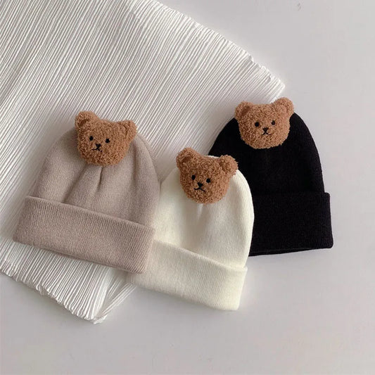 Korean Baby Autumn Winter Hat Cute Bear Knitted Warm