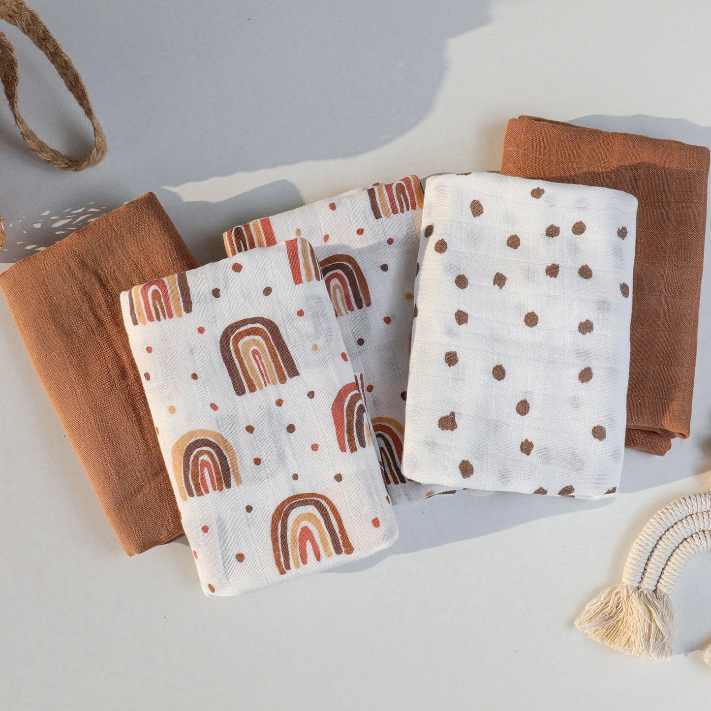 Newborn Muslin Swaddle Blanket 70% Bamboo 30% Cotton