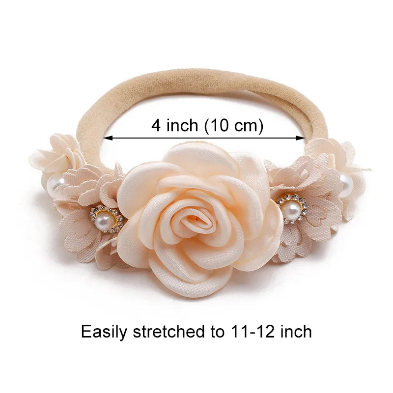 3pcs/set Baby Girl Headband Newborn Elastic Flower