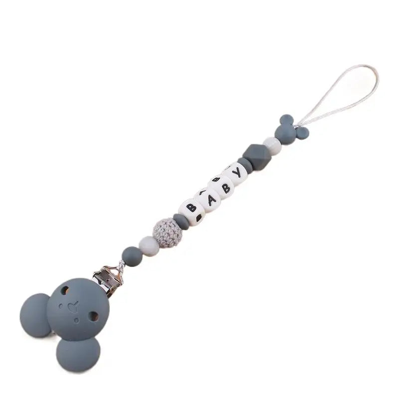 Mouse Silicone Beads Personalized Name Baby Pacifier