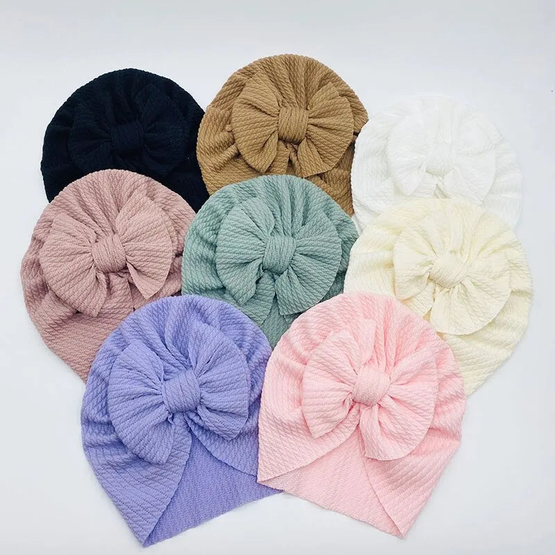 Cute Baby Turban Hat Double Layer Big Bowknot Newborn