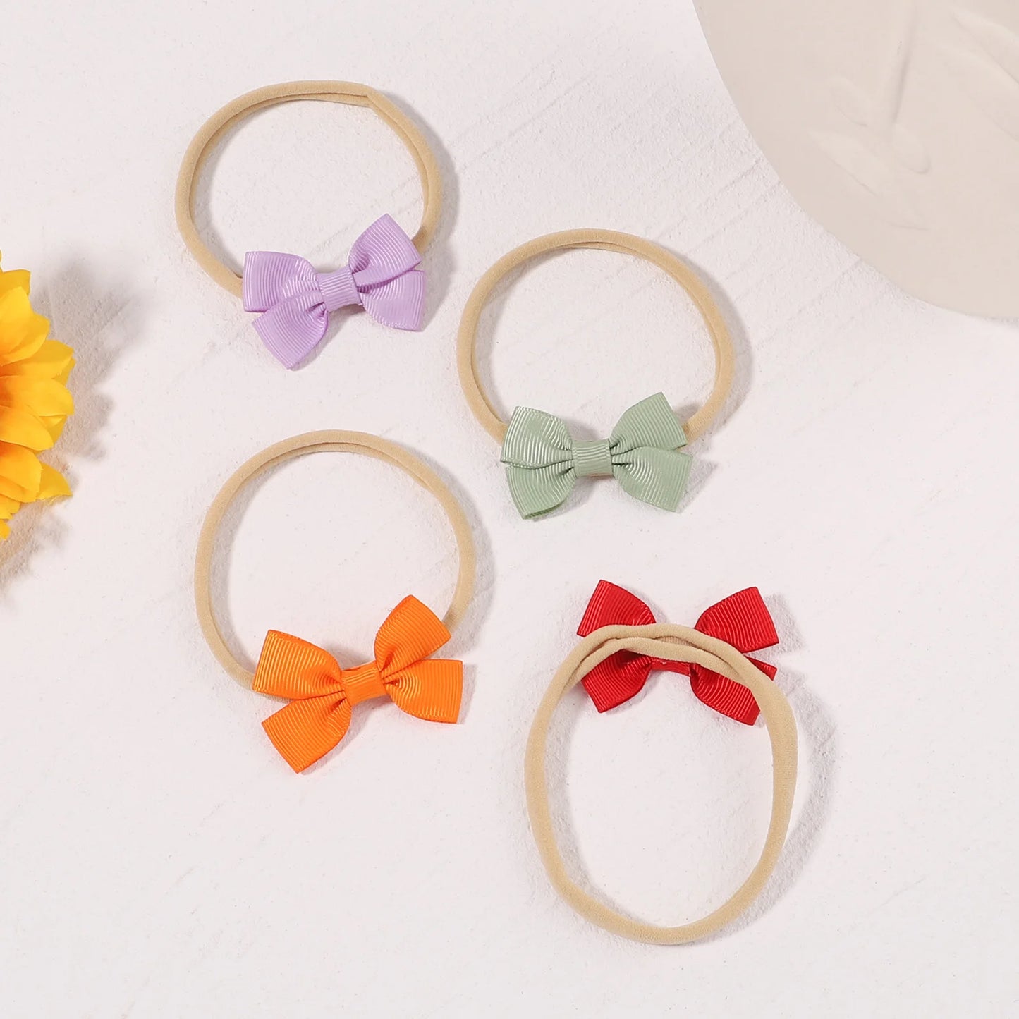 Bow Headband for Baby Girl Ribbon Elastic Nylon Hairband