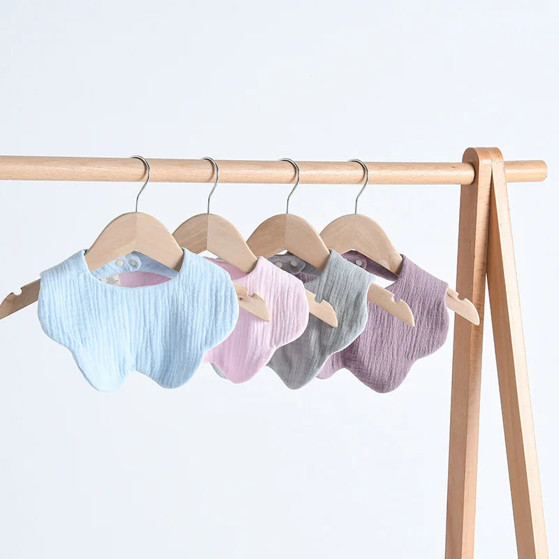 Baby Petal Feeding Drool Bib Solid Color Infants Saliva