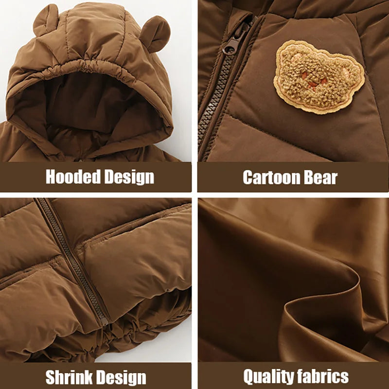 Cartoon Bear Baby Winter Coat Thicken Cotton Jacket