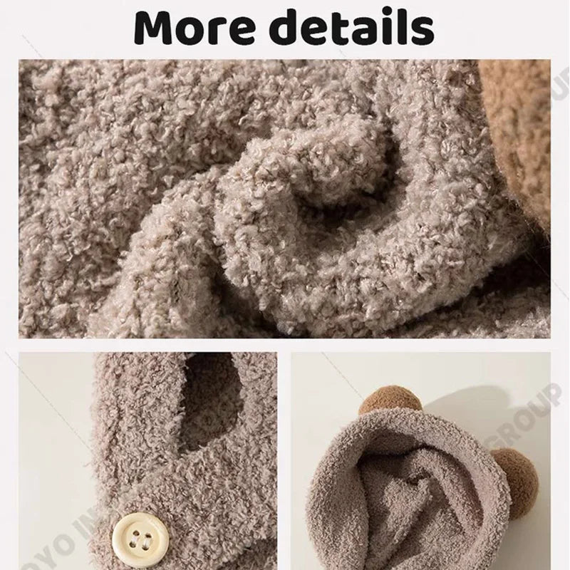 Infant Hat Baby Beanie Girl Boy Hat Fleece Wool Hemming Caps