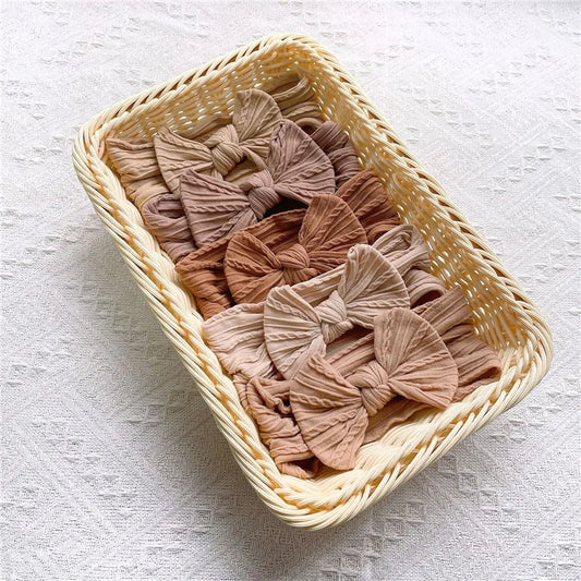 5Pcs/Set Baby Cute Headband Soft Elastic Bowknit