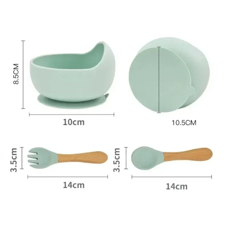Silicone Baby Feeding Bowl Tableware for Kids Waterproof