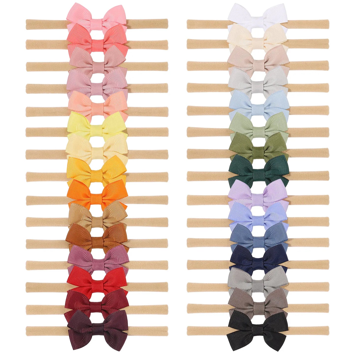 Bow Headband for Baby Girl Ribbon Elastic Nylon Hairband