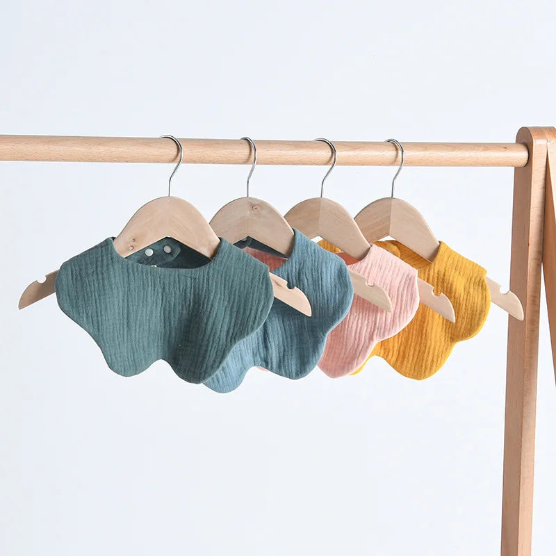 Baby Petal Feeding Drool Bib Solid Color Infants Saliva