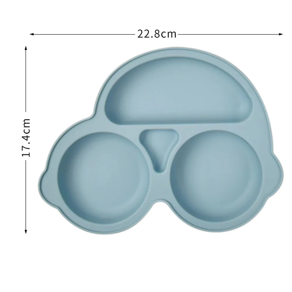 Baby Silicone Dining Plate Kids Feeding Plate Sucker Bowl Solid