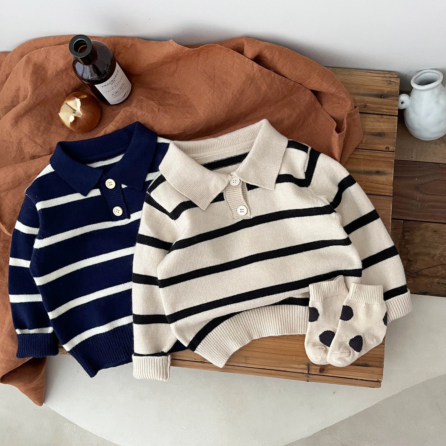 Spring And Autumn Newborn Baby Girls Baby Striped