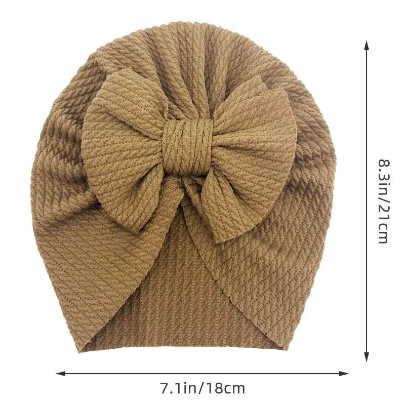 Cute Baby Turban Hat Double Layer Big Bowknot Newborn