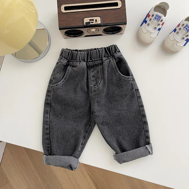 Baby Pants Solid Kids Jeans Casual  Boys Denim Pants Soft