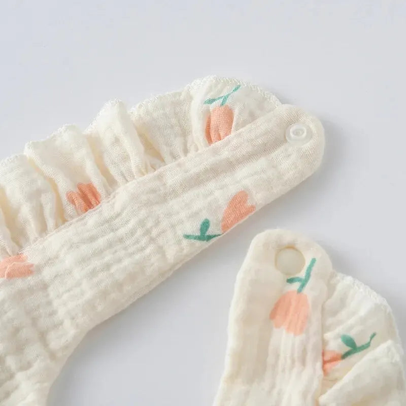 Baby Feeding Drool Bib Ruffle Floral Infants Saliva Towel