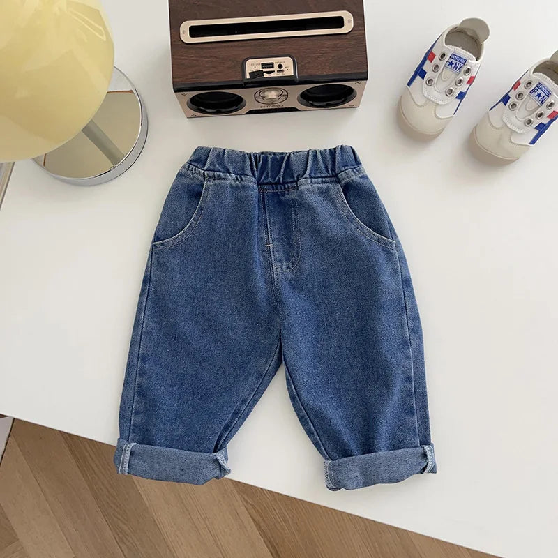 Baby Pants Solid Kids Jeans Casual  Boys Denim Pants Soft