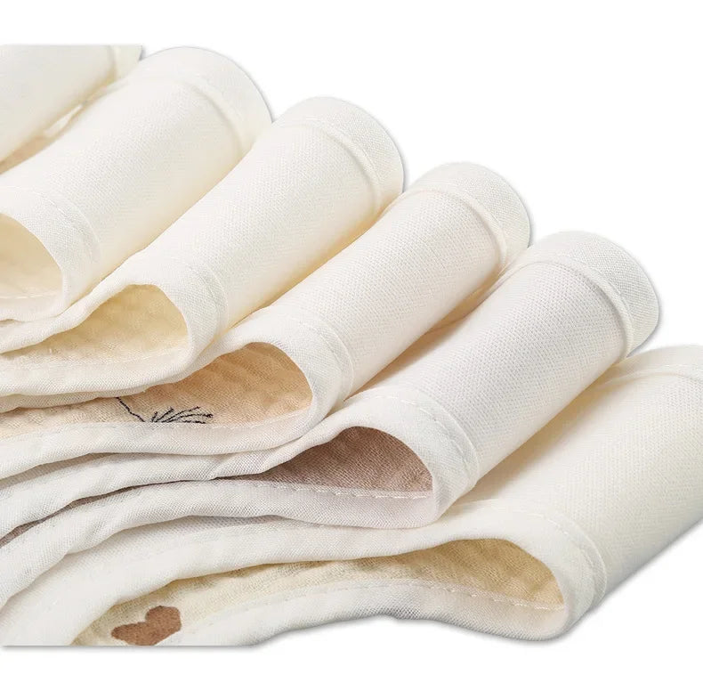 2pcs/set Waterproof Baby Bibs Cotton Infant Feeding Bib