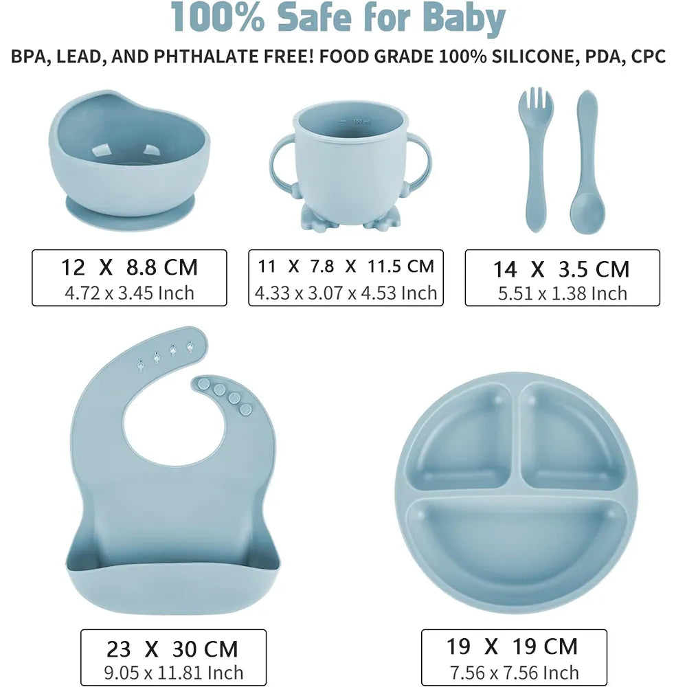 Children's Dishes Set Baby Silicone Tableware
