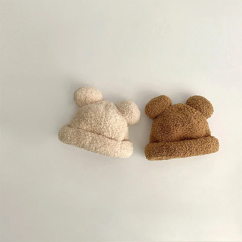 Cartoon Baby Plush Hat with Ears Winter Warm Infant