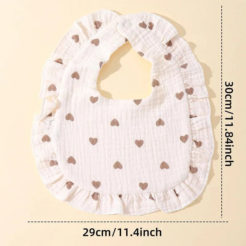Baby Feeding Drool Bib Ruffle Floral Infants Saliva Towel