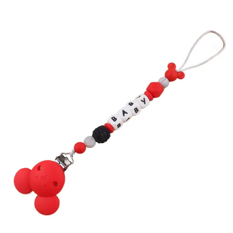 Mouse Silicone Beads Personalized Name Baby Pacifier