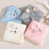 Cartoon Baby Bath Towel Swaddle Blanket Solid Color Coral