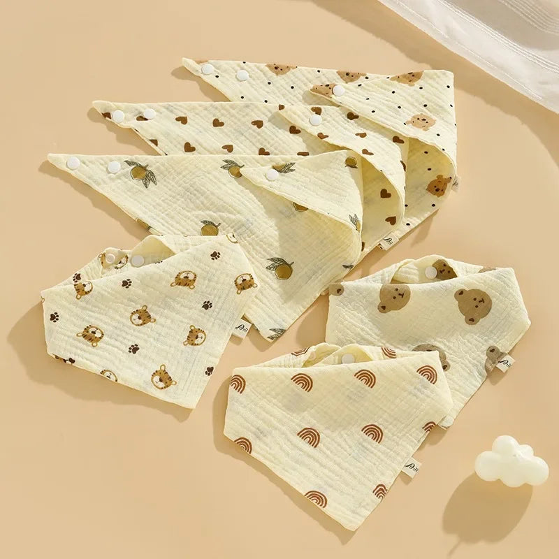 cotton triangle towel baby 4-layer gauze bib newborn